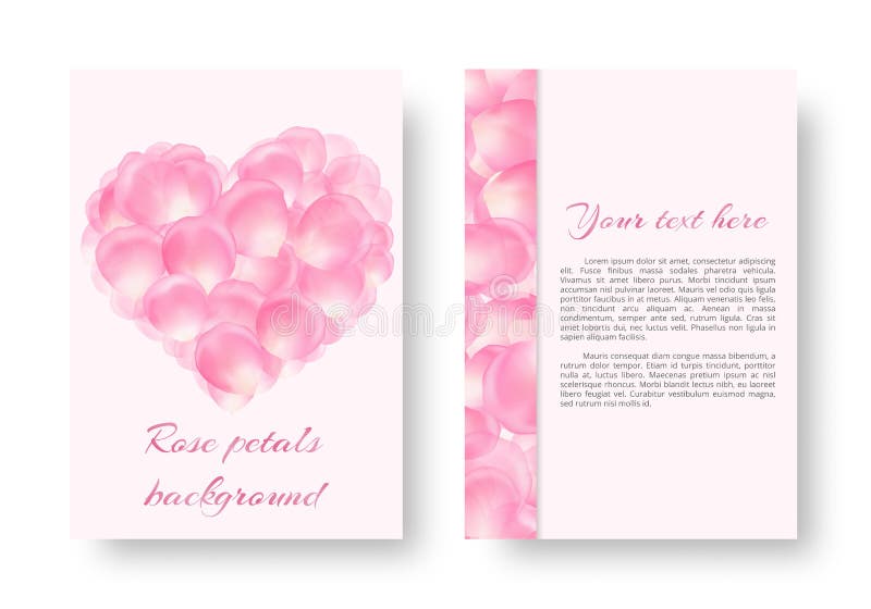 Karte mit einem Herzen von rosa Blumenblättern vektor abbildung Karte mit einem Herzen von rosa Blumenblättern vektor abbildung