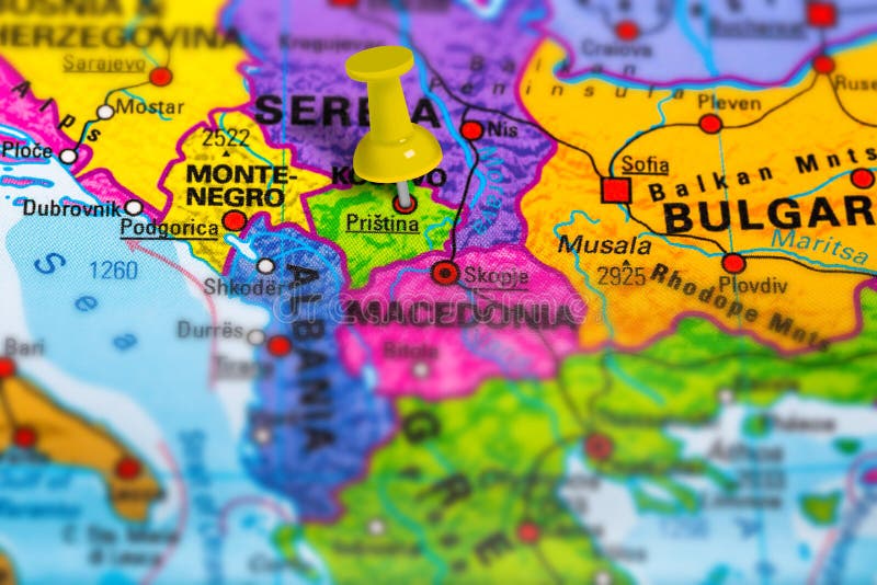 Karte Pristina Kosovo stockfoto. Bild von reise, geopolitisch 82615618