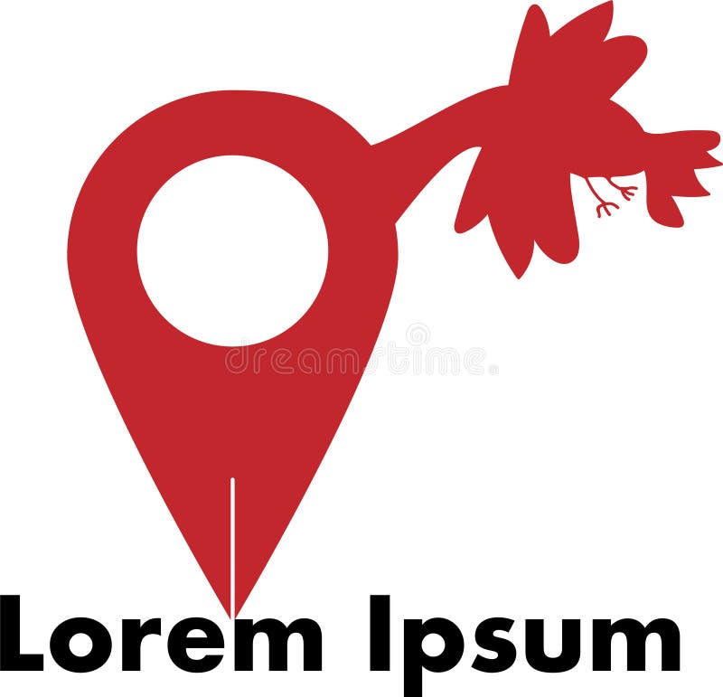 Karte stecken unten mit einem roten Vogel an fest stock abbildung Karte stecken unten mit einem roten Vogel an fest stock abbildung