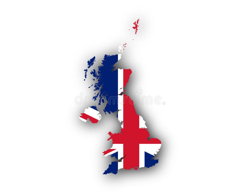 Karte Und Flagge Von Grossbritannien Vektor Abbildung Illustration Von Flagge Karte