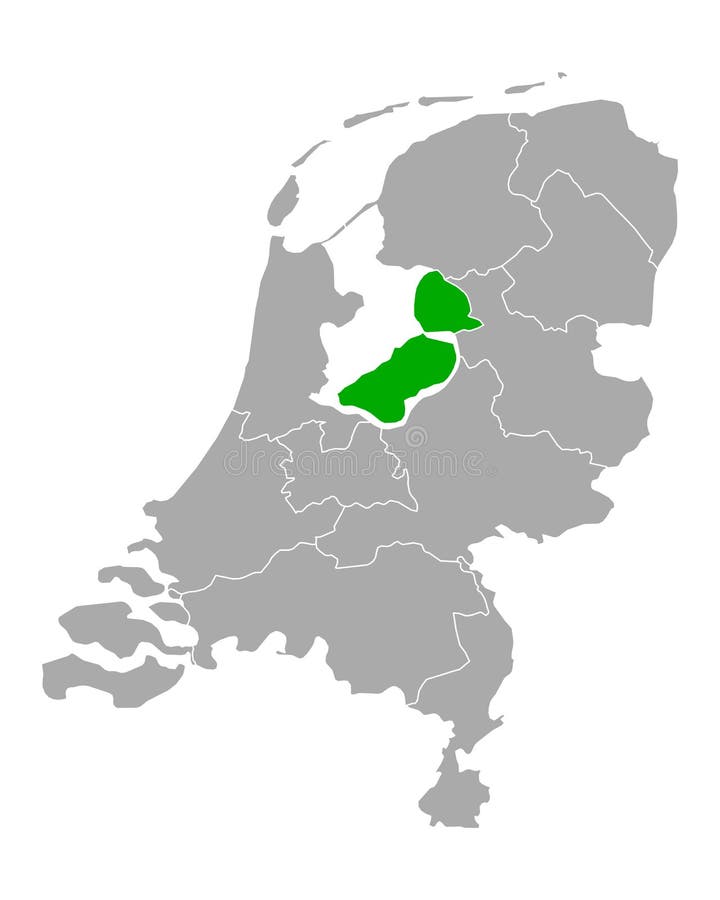 Karte Von Flevoland in Den Niederlanden Vektor Abbildung - Illustration