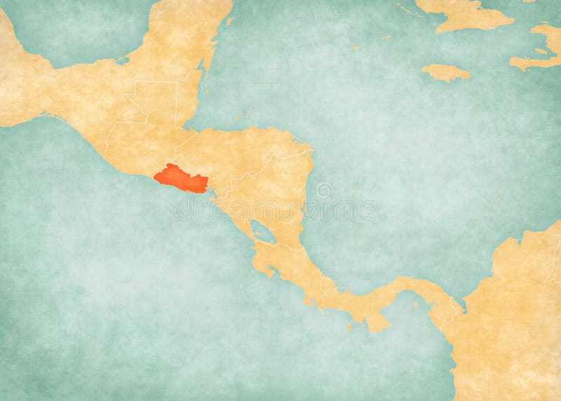 Karte Von Mittelamerika - El Salvador Stock Abbildung - Illustration