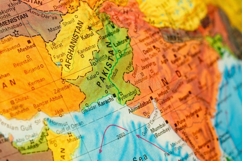 Karte von Pakistan- und Afghanistan-Nahaufnahme