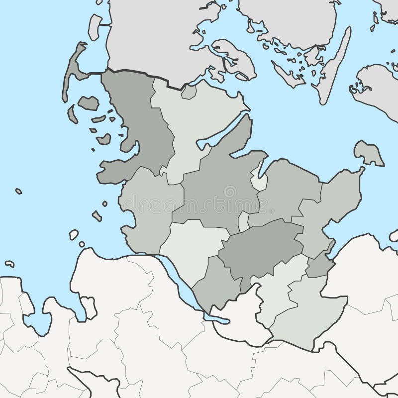 SchleswigHolstein Verwaltungs Und Politische Karte In Der Deutschen