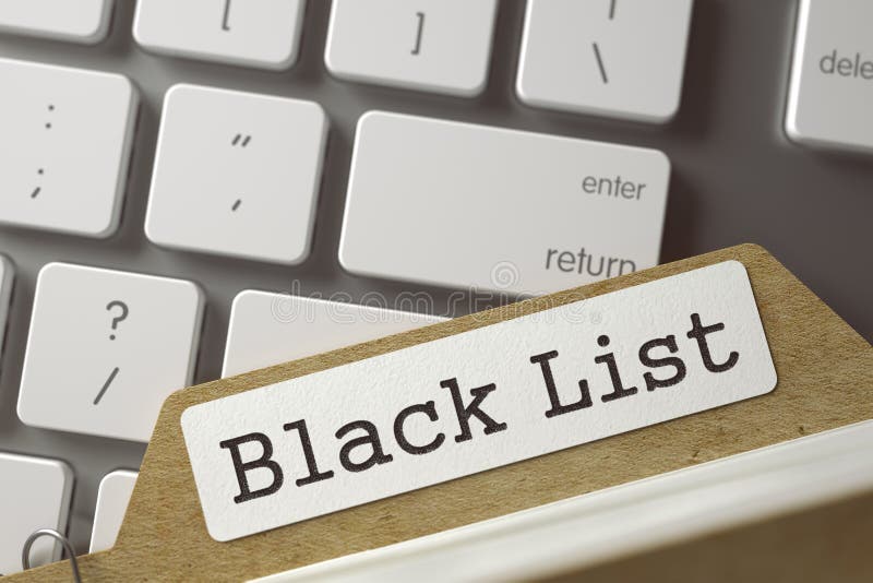 Kartei mit Aufschrift-Schwarz-Liste 3D lizenzfreie stockbilder Kartei mit Aufschrift-Schwarz-Liste 3D lizenzfreie stockbilder