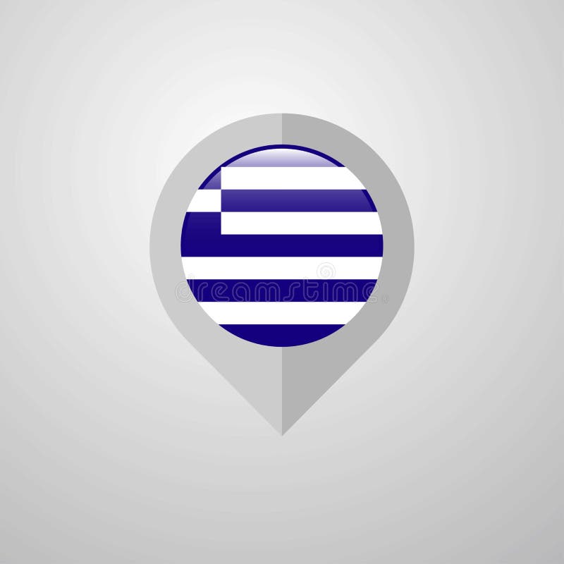 Karten-Navigationszeiger mit Griechenland-Flaggenentwurfsvektor lizenzfreie abbildung Karten-Navigationszeiger mit Griechenland-Flaggenentwurfsvektor lizenzfreie abbildung