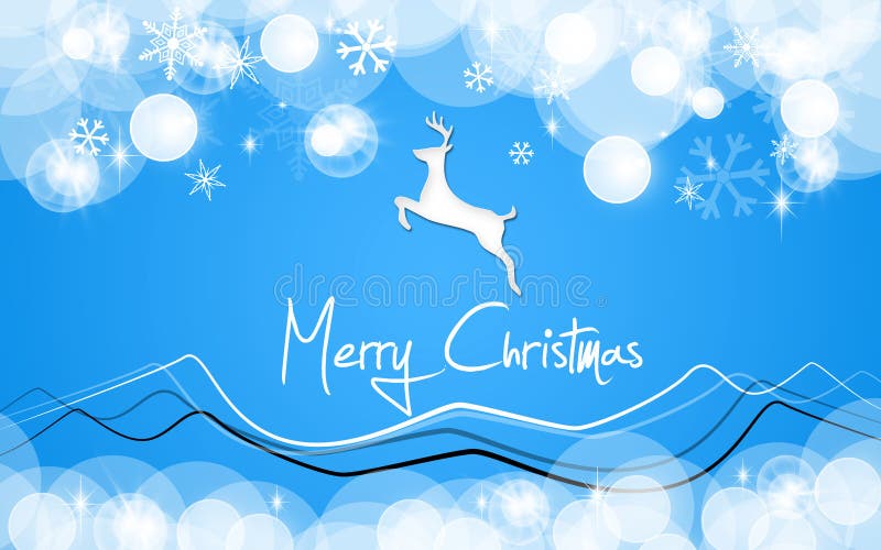Kartenblaurotwild der frohen Weihnachten stock abbildung
