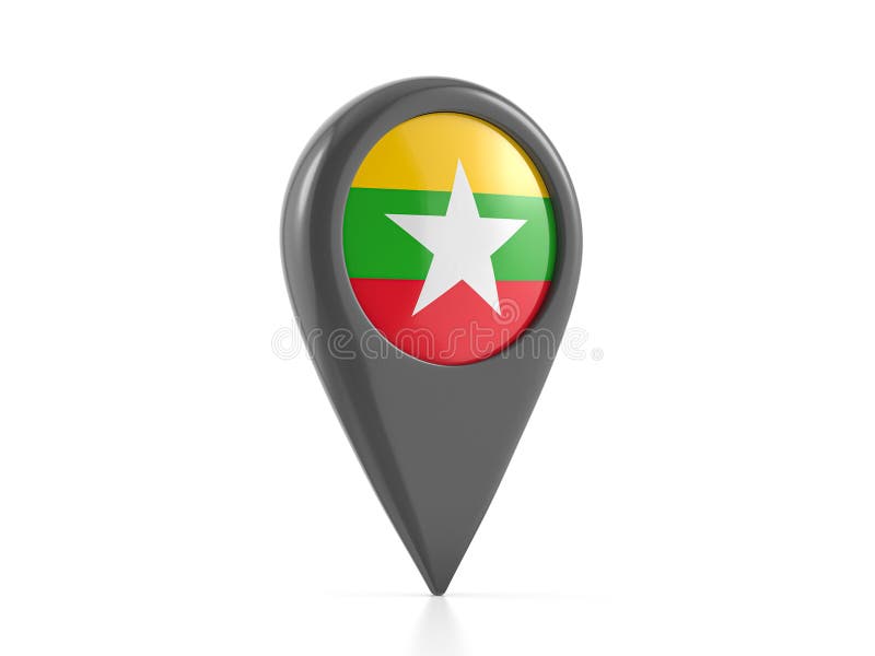 Kartenmarkierung mit Myanmar-Markierung lizenzfreie abbildung