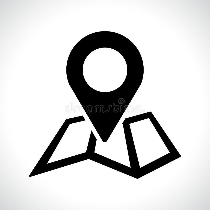 Kartenpin-Symbol auf weißem Hintergrund lizenzfreie abbildung