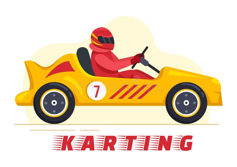 Karting Sport Com Jogos De Corrida, Ir Kart Ou Mini Carro Em Pista De  Pequenos Circuitos Em Desenho Desenhado à Mão Ilustração do Vetor -  Ilustração de excitador, fundo: 264053710