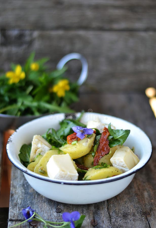 Kartoffelsalat stockfoto. Bild von löwenzahn, aperitif - 30508288