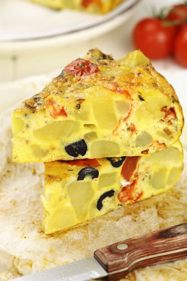 Kartoffeltortilla lizenzfreie stockfotografie Kartoffeltortilla lizenzfreie stockfotografie
