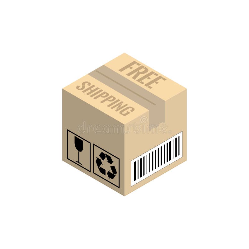 Karton gofruj?cy pude?ko Isometric wektorowa ilustracja odizolowywaj?ca na bia?ym tle royalty ilustracja Karton gofruj?cy pude?ko Isometric wektorowa ilustracja odizolowywaj?ca na bia?ym tle royalty ilustracja