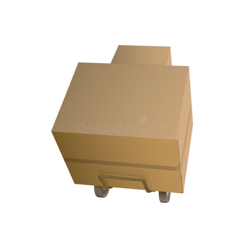 Kartondozen op een karretje op een witte achtergrond vector illustratie Kartondozen op een karretje op een witte achtergrond vector illustratie