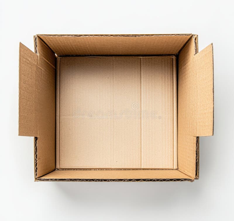 Kartonverpackung in Lieferschachtel Vereinzelte Versandverpackung Braun Versand Umzug Transporthaus stock abbildung