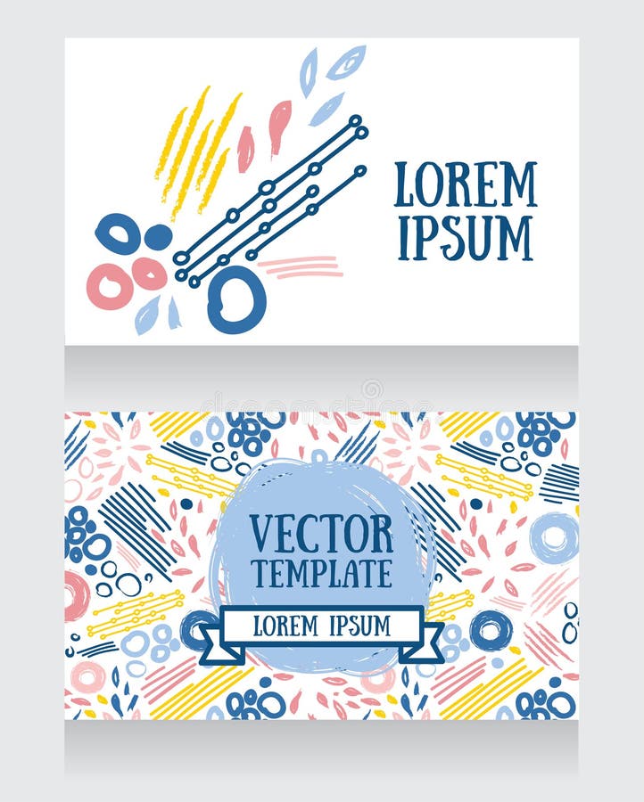 Karty z abstrakcjonistyczna ręka rysującym projektem ilustracja wektor Karty z abstrakcjonistyczna ręka rysującym projektem ilustracja wektor