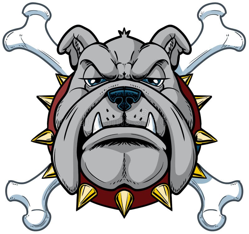 Karykatura z maskotami Bulldog ilustracji