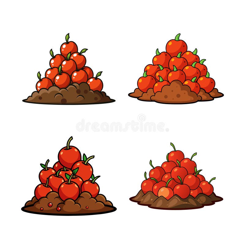 Karykaturalny Pile Apple : Świeże organiczne i pyszne zbiory royalty ilustracja