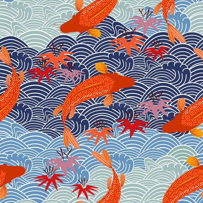 Karłowate. tradycyjny wzór na wschodzie. wzorzec fal. wektor. ilustracji