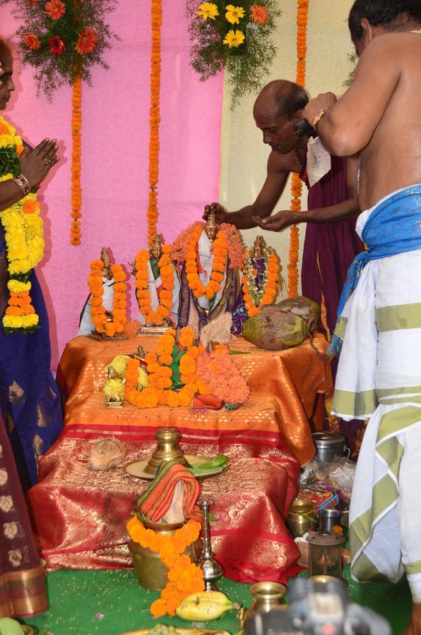 Kasimkota, Andhra Pradesh / India - April 15, 2016: The famous hindu festival Sri Rama Navami in India royalty free stock photography
