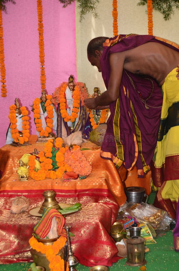 Kasimkota, Andhra Pradesh / India - April 15, 2016: The famous hindu festival Sri Rama Navami in India stock photography