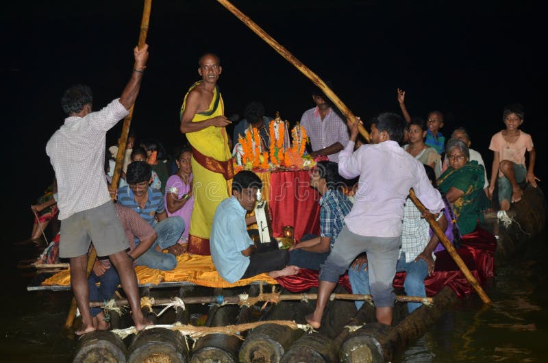 Float festival of the lord sri rama and sita devi stock image