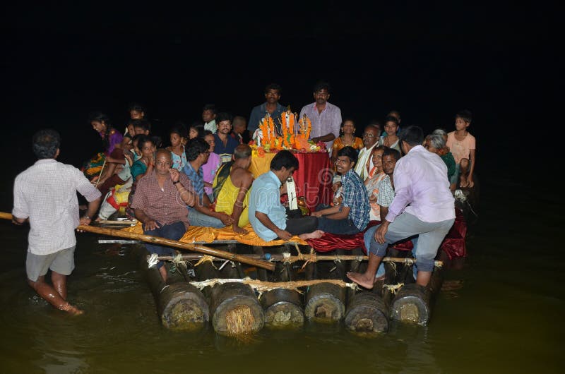 Float festival of the lord sri rama and sita devi stock photo