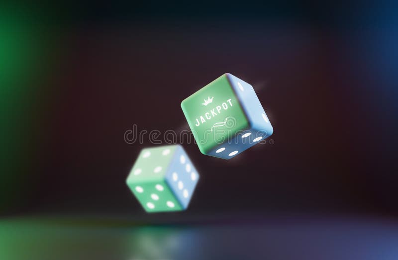 Kasino rullande dike om spelets nattliga bakgrund med en jackpot och ett lyckligt koncept Realistisk 3D-rendering och utrymme för vektor illustrationer