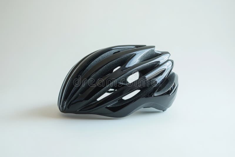 Kask Nowoczesny Rower Czarny royalty ilustracja