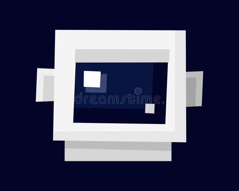 Kask Square Astronaut. Głowa w białym białym strój kosmiczny. Znak podrzędny Spaceman. Izolowany royalty ilustracja