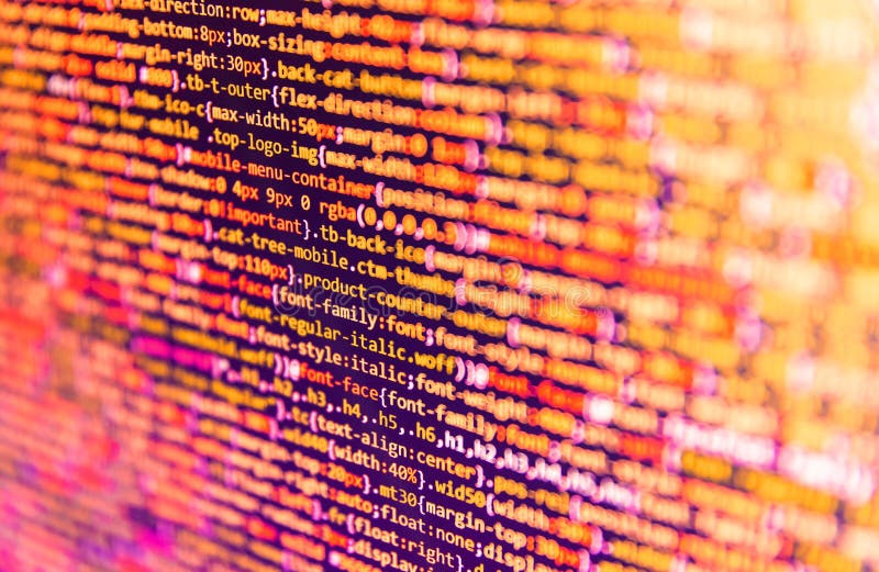 Kaskadenentwurf des modernen Technologienetzes. Code mit dunklem Hintergrund. binäre Computercode-Hintergrundzusammenfassung. prog stockbild