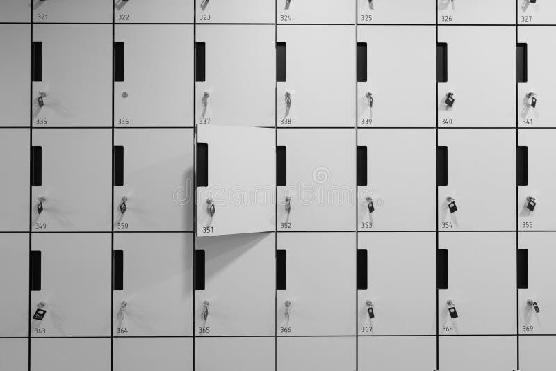 A locker with an traditional lock. A locker with an traditional lock