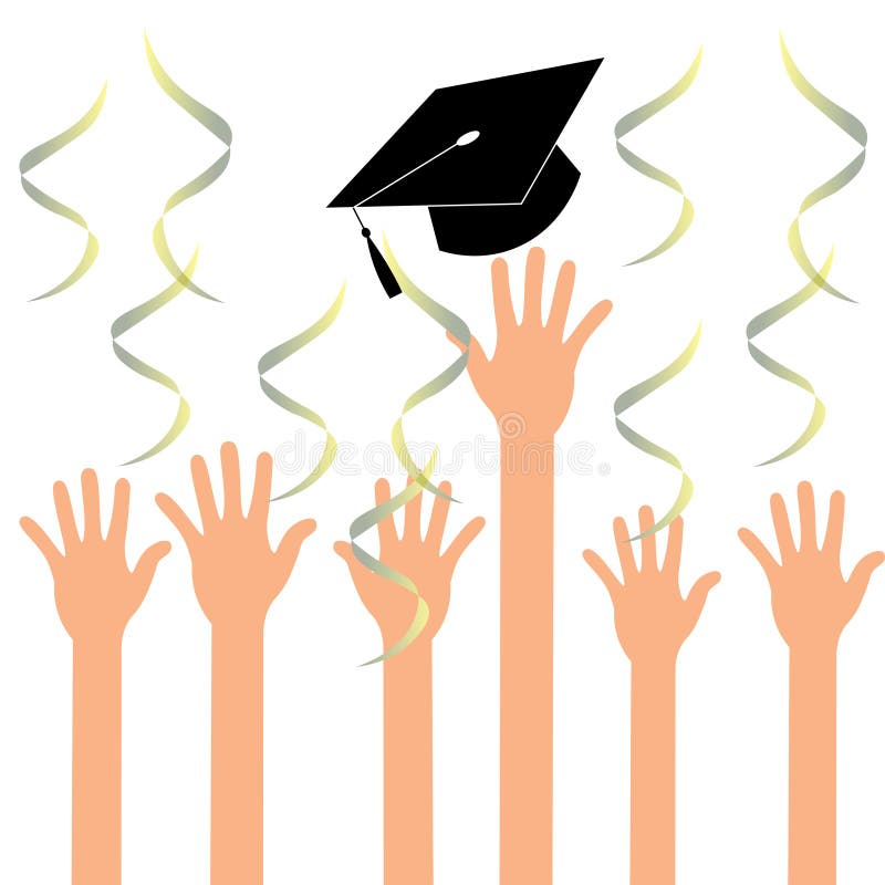 Kasta avläggande av examenlock stock illustrationer Kasta avläggande av examenlock stock illustrationer