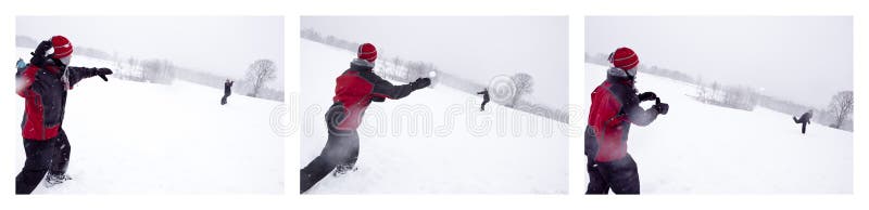 Kasta snöboll att kasta arkivfoton Kasta snöboll att kasta arkivfoton