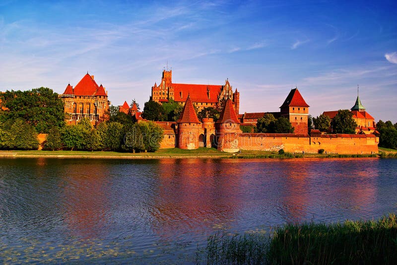 Kasteel van de Orde van Malbork Teutonic stock foto's Kasteel van de Orde van Malbork Teutonic stock foto's