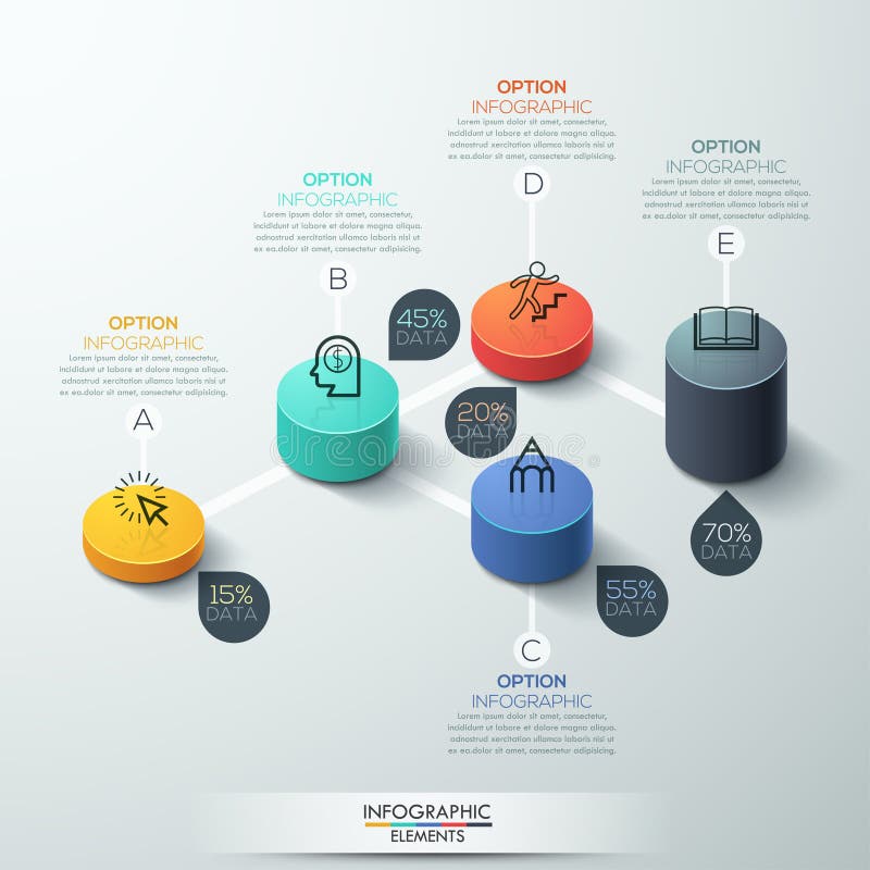 Kasten-Zylinder Design Infographic-Schablone modernes lizenzfreie abbildung Kasten-Zylinder Design Infographic-Schablone modernes lizenzfreie abbildung