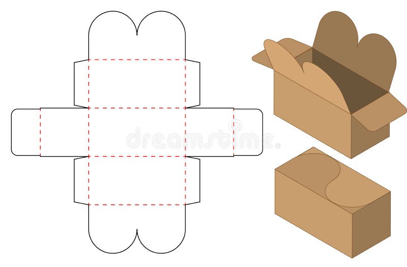 Kastenverpackung stempelschnitt Schablonendesign Modell 3d stock abbildung Kastenverpackung stempelschnitt Schablonendesign Modell 3d stock abbildung