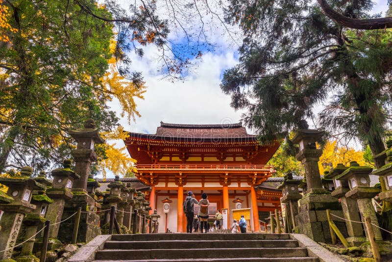 Kasuga Taisha в Nara, Японии стоковое фото rf
