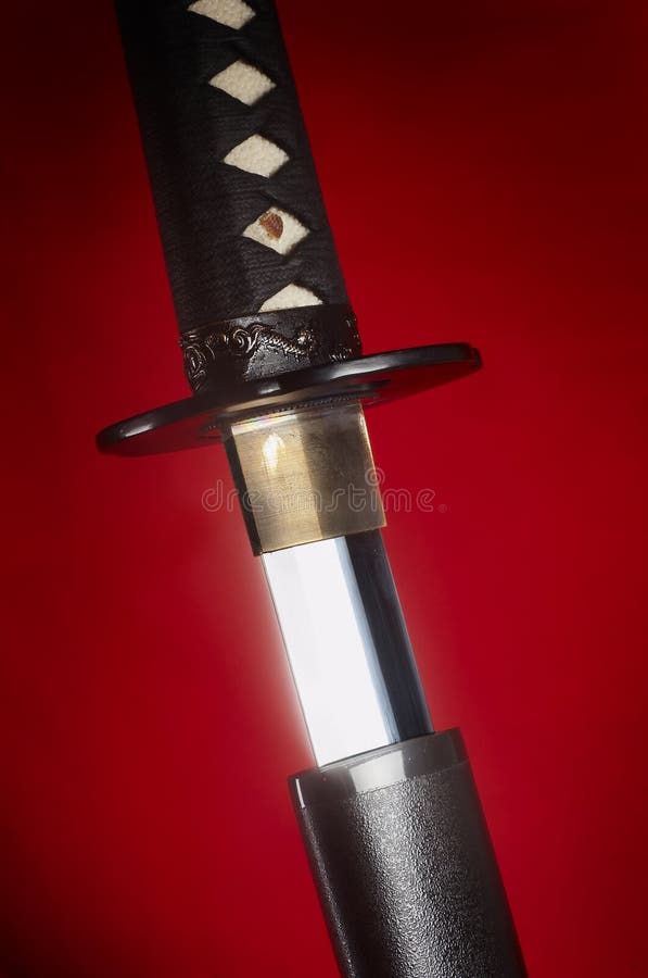 Katana En Rojo Foto De Archivo Imagen De Acero Blanco