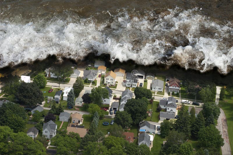 Katastrofy gigantyczna naturalna pływowa tsunami fala