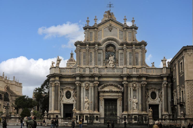 Saint Agata Cathedral at Piazza Duomo in  the historic centre of Catania, Sicily. Saint Agata Cathedral at Piazza Duomo in  the historic centre of Catania, Sicily