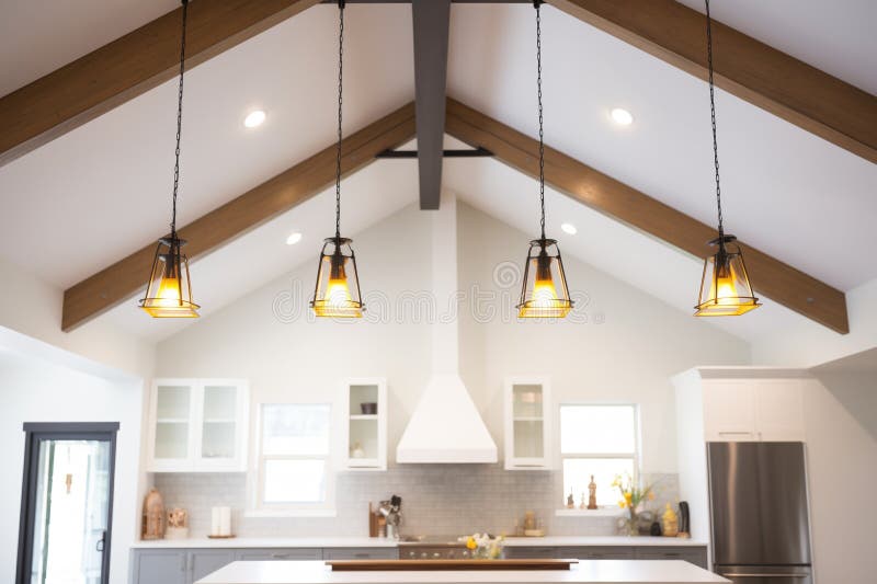 Katedraltak Bams Pendant Light stock illustrationer
