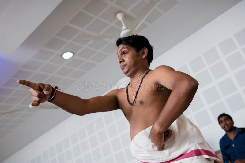 Kathakali tana klasyczna Indiańska lekcja w sztuka kolażu w India obrazy stock Kathakali tana klasyczna Indiańska lekcja w sztuka kolażu w India obrazy stock