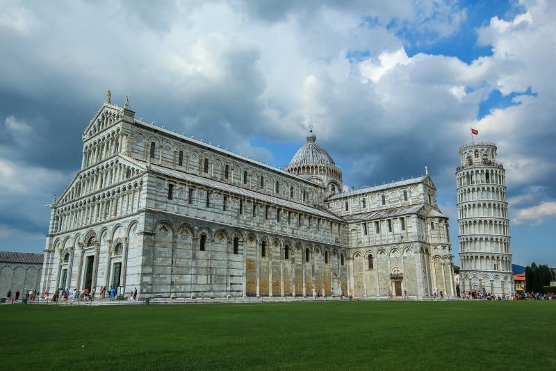 Kathedraal en de leunende toren van Pisa stock foto's Kathedraal en de leunende toren van Pisa stock foto's