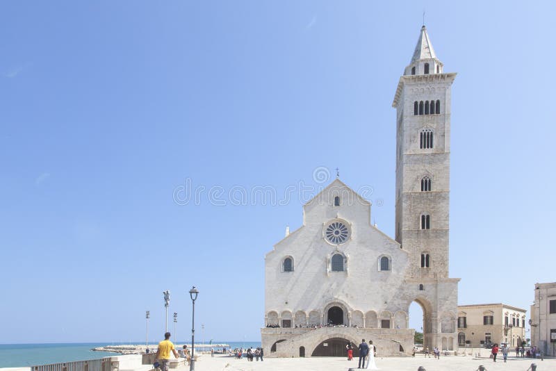 Cathedral of Trani built on the sea in the province of Bari, in Puglia. One of the few Italian churches built by the sea. Cathedral of Trani built on the sea in the province of Bari, in Puglia. One of the few Italian churches built by the sea