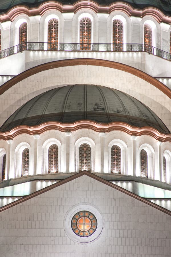 Night photo of the Orthodox Cathedral of Saint Sava in Belgrade, Serbia, largest Orthodox church building in the world. Night photo of the Orthodox Cathedral of Saint Sava in Belgrade, Serbia, largest Orthodox church building in the world