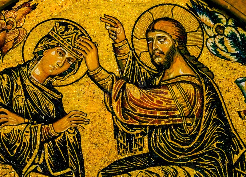 Kathedrale Florence It Gaddi Jesus Coronation Virgin Mosaic Duomo stockfoto Kathedrale Florence It Gaddi Jesus Coronation Virgin Mosaic Duomo stockfoto