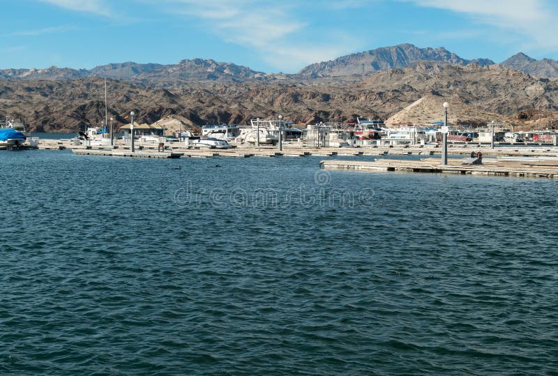 Katherine Landing Marina, Mohave Do Lago Imagem de Stock Imagem de