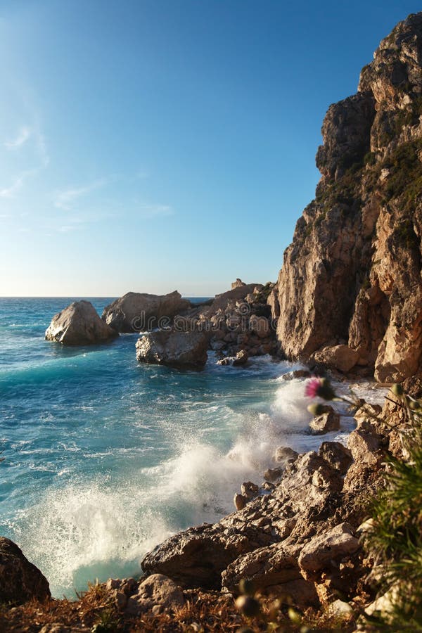 Kathisma beach in Lefkada stock image. Image of europe - 220633799