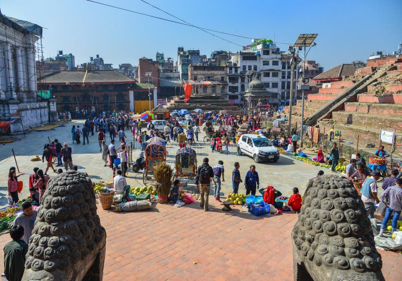 Vendors on Street in Kathmandu, Nepal Editorial Photography - Image of